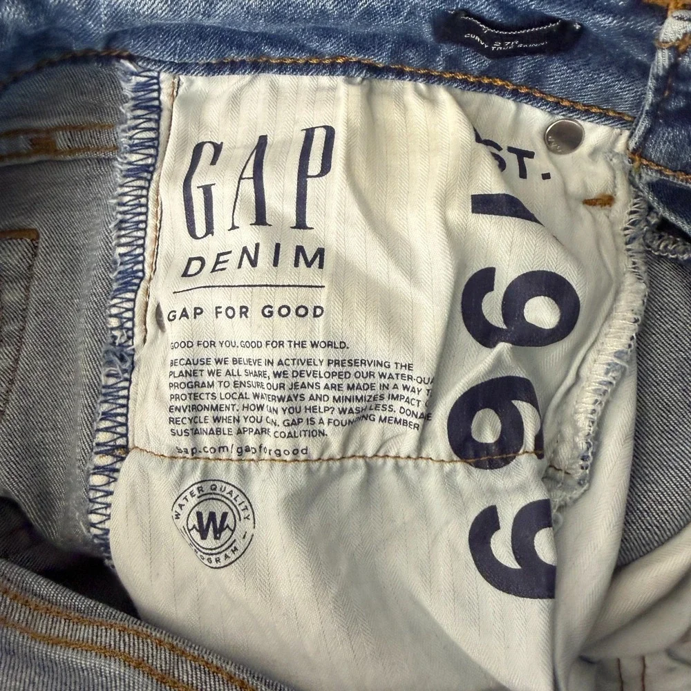 Gap Skinny Jeans Womens 27 (28x27) Blue Denim Mid-Rise Stretch Distressed Casual